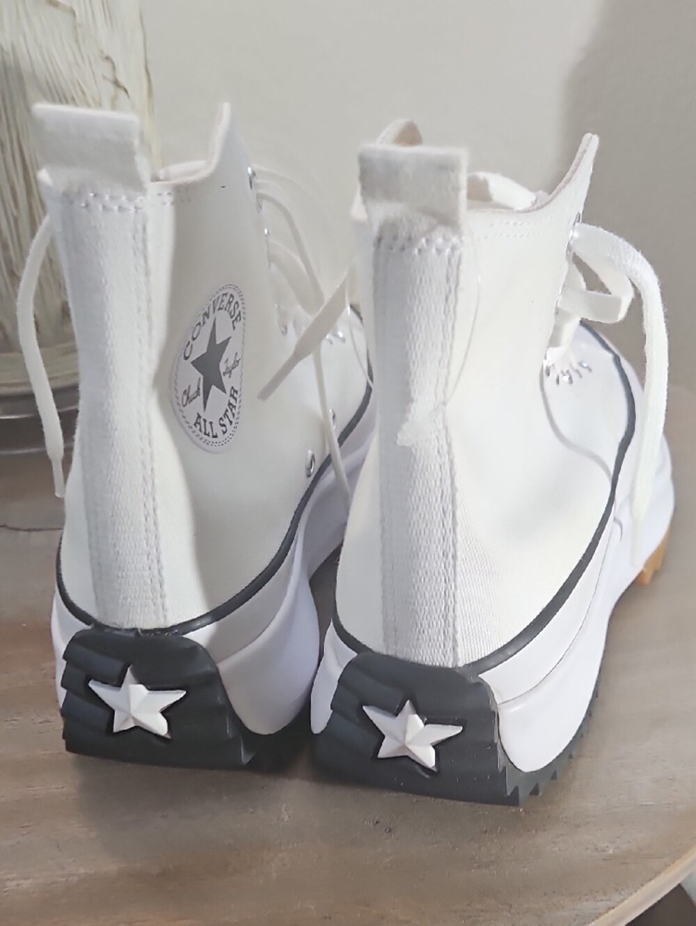 Converse White High-Top Platform Sneakers with Gum Outsole - Picture 4 of 5